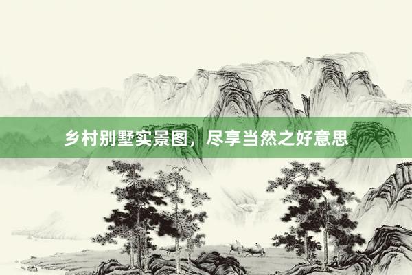 乡村别墅实景图，尽享当然之好意思